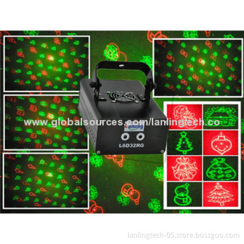 Beautiful 8 Gobo twinkling RG Christmas light/party lights